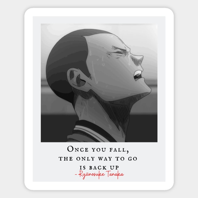 Ryu Tanaka Quote from Anime Volleyball Sticker by RareLoot19